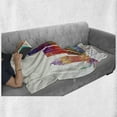 thumbnail image 6 of Detroit Soft Flannel Fleece Blanket, Vibrant Colored Abstract Skyscrapers Modern Architecture Watercolor Style Landmarks, Cozy Plush for Indoor and Outdoor Use, 60" x 80", Multicolor, by Ambesonne, 6 of 6