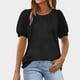thumbnail image 2 of Camiseta de manga corta con cuello redondo y encaje patchwork para mujer - Blusa con estampado floral boho - Mezcla de algodón y poliéster - Versátil para looks informales y vacaciones, 2 of 5