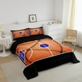 thumbnail image 2 of Erosebridal Basketball Comforter Set Gaming Sports Comforter Ball Games Bedding Set Queen Size Gift for Basketball Lover Orange Black Duvet Set3Pcs, 2 of 6