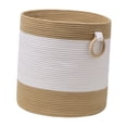 thumbnail image 4 of Cesta tejida para guardar ropa, juguetes, ropa de bebé, mascotas marrón y blanco, 4 of 9