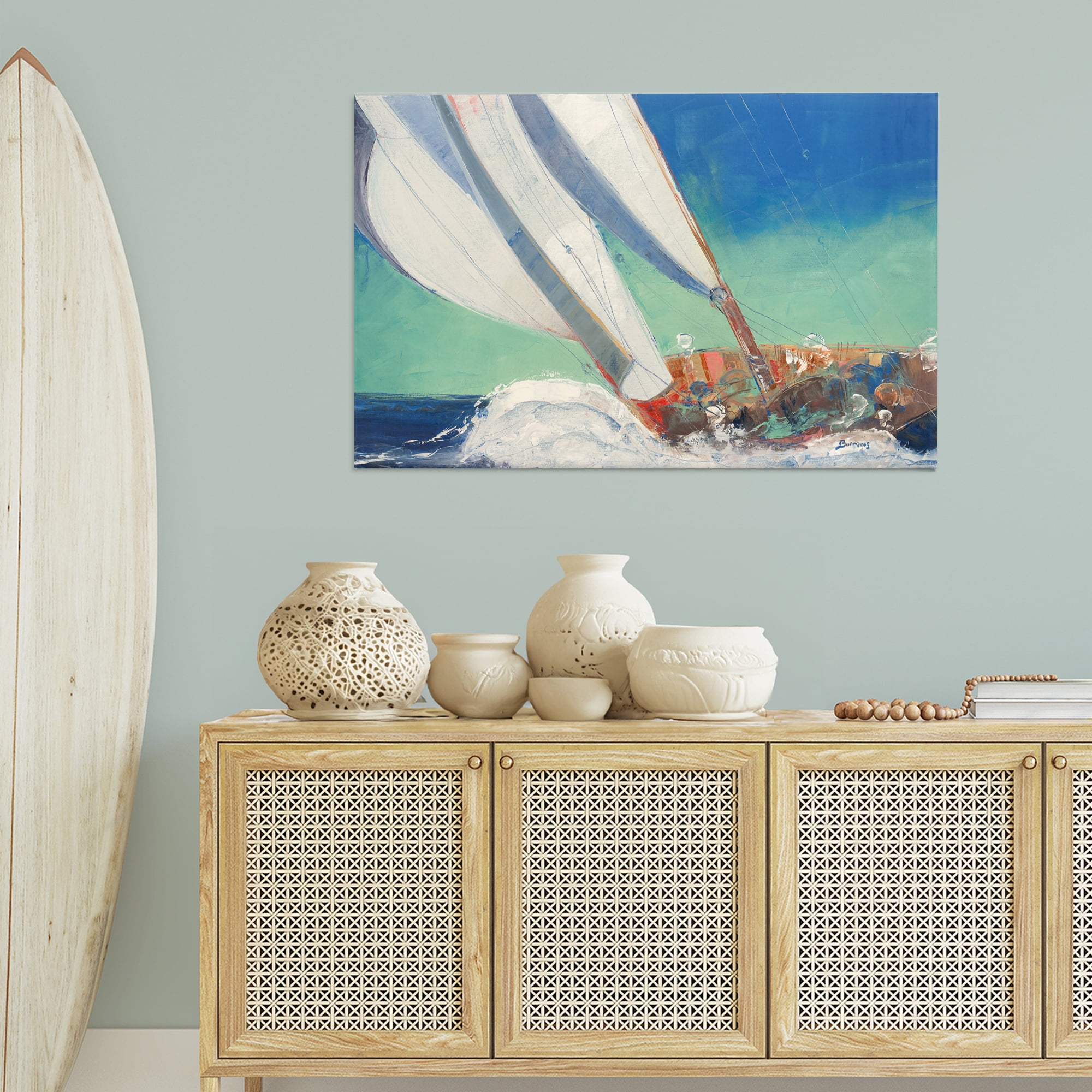 Stupell Industries Maritime Boat Hull Nautical & Beach Painting Wrapped Canvas Art Print Wall Art, 45 x 30