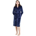thumbnail image 3 of Womens Mens Fleece Robe Soft Plush Bathrobe Long Warm, 3 of 7