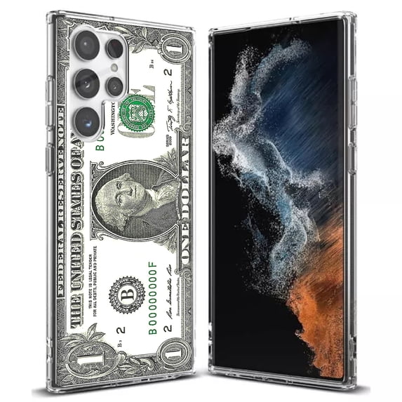 TalkingCase Slim Phone Case Compatible for Samsung Galaxy S22 Ultra 5G, One Dollar Bill Print, Thin Light, Flexible, Soft, USA