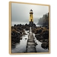 thumbnail image 2 of Designart "Misty Horizon Coastal Sky painting III" Cityscapes Floater Framed Canvas Art Print, 2 of 7