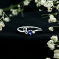 thumbnail image 3 of Rosec Jewels Heart Shape Created Blue Sapphire Promise Ring with Moissanite for Women - 0.50 CT, 18K White Gold, US 10.00, 3 of 8