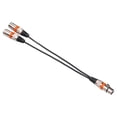 thumbnail image 2 of Xuanheng 1 Female to 2 Male 3 Pin Patch Y Cable for Various Musical Instruments Mixer Orange, 2 of 8