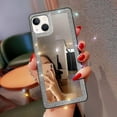 thumbnail image 4 of Designer for iPhone 13 Mini Mirror Case for Women with Bling Rhinestone, Stick on Mirror for Phone Case,Luxury Shiny Crystal Protective Cover for Outdoor Makeup for Girl(Glitter Diamond), 4 of 7