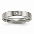thumbnail image 2 of Titanium Polished Flat Comfort Back CZ Ring, 2 of 10