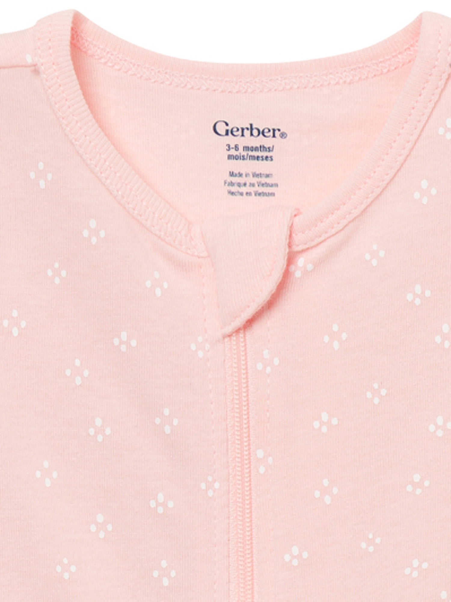 Gerber Baby Neutral Sleep N´ Play 2-Way Zipper Footed Pajamas, 4-Pack, Sizes, Newborn - 6/9 Months