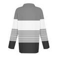 thumbnail image 3 of Lmnyox Striped Golf Shirt for Women 3/4 Length Sleeve Collared Button Tops Summer Dressy Casual T Shirts, 3 of 5