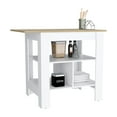 thumbnail image 2 of Kitchen Island Table, 35" High, White/, 3 Open Shelves - Spacious Work Area H Functional Countertop, 2 of 3