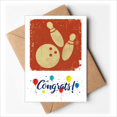 thumbnail image 1 of Bowling Sport Illustration Red Pattern Wedding Cards Congratulations Greeting Envelopes, 1 of 3