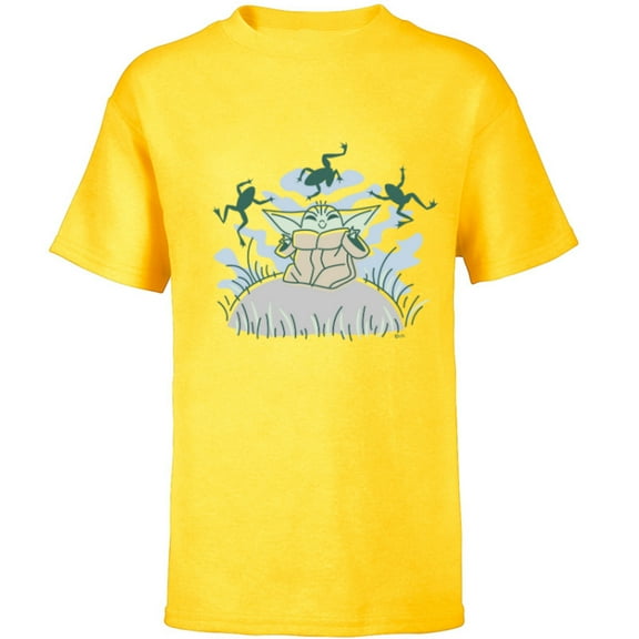 Star Wars Grogu Snack Time - Short Sleeve T-Shirt for Kids - Customized-Yellow