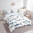 thumbnail image 2 of Feelyou Watercolor Sea Fish Twin Bedding Sets for Kids Boys Girls, Coastal Animal Bedding Comforter Set, White Blue, Reversible, 7 Pieces, 2 of 7