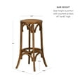 thumbnail image 5 of Linon Rae Backless Wood Bar Stool, 30" Seat Height, Walnut Finish, 5 of 9