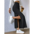 thumbnail image 4 of Women'S Bodycon Knitted Pencil Skirts Elastic Split High Waisted Midi Skirt Black 4XL, 4 of 8