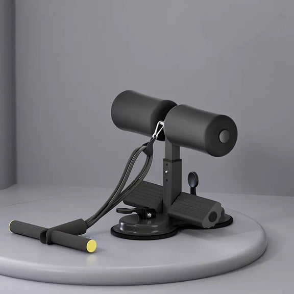 Portable Sit Up Assistant with Tension Rope Fitness Equipment Support Core Fitness Situp Home Gym Yoga Practice Gear (black)