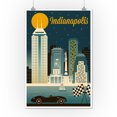 thumbnail image 2 of Indianapolis, Indiana, Retro Skyline Series (12x18 Wall Art Poster, Room Decor), 2 of 3