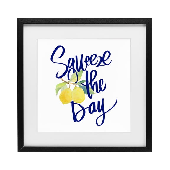 Stupell Industries Cursive Squeeze The Day Black Framed Print Under Glass, design by Lanie Loreth
