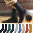 thumbnail image 5 of harmtty Unisex Winter Socks Thick Winter Socks 1 Pair Unisex Knitted Mid-tube Thick Plush Warm Sweat Absorption Anti-slip Casual Floor Socks Black, 5 of 7