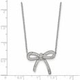 thumbnail image 5 of Stainless Steel Polished Crystal Bow 16.25In With 1.75In Ext Necklace Made In China -Jewelry By Sweet Pea, 5 of 8