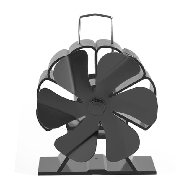 Estufa de aleación de aluminio de 6 aspas, ventilador para hogar, leña eficiente alimentada por calor para estufa, ventilador, distribución silenciosa del calor, alimentada por calor