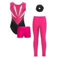 thumbnail image 2 of vastwit Gymnastics Outfit for Girls 4pcs Figure Ice Skating Training Suit Dance Leotard with Shorts Leggings Hairband Hot Pink 12, 2 of 8