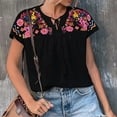 thumbnail image 2 of Birdeem Womens Summer Printing Embroidery Tassel Frenum Top, 2 of 8