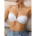 thumbnail image 5 of IQOGKRN Women Strapless Wireless Push Up Bra High Support Non Slip Bustier Breathable Invisible Front Clasp Strapless Comfort Bra White XS, 5 of 8