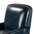thumbnail image 2 of Genuine Leather Recliner Cigar Chair Modern Retro Armchair Birch Wood Legs Nail Head Trim Home Bedroom Navy, 2 of 10