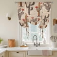 thumbnail image 3 of Vintage Cactus Tie Up Curtain Valance for Window,Adjustable Rod Pocket Window Curtains Shades,Farmhouse Retro Brown Summer Plants Light Filtering Valance Drapes for Living Room Bedroom 46"x63", 3 of 9