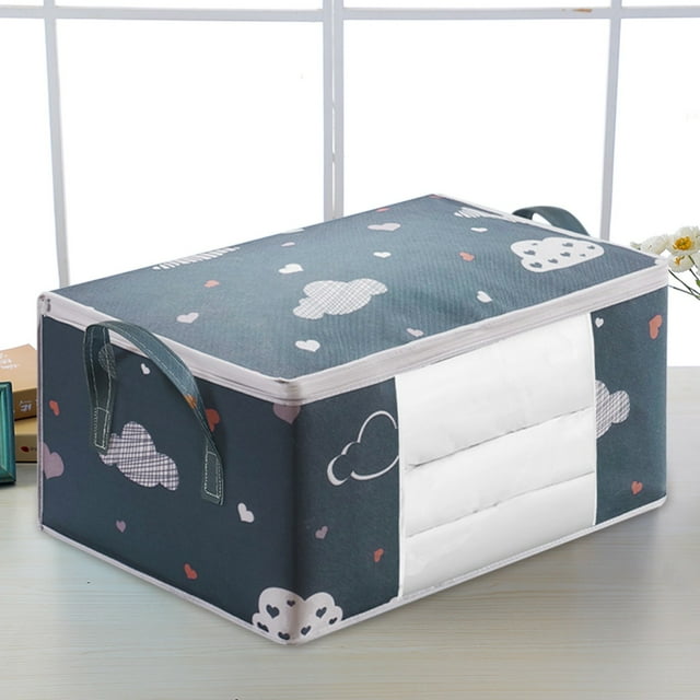 Large Comforter Storage Bag with Handles - King Size Organizer for Blankets, Pillows, Bedding & Clothes, Space Saving Mothproof Design
