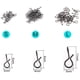 thumbnail image 5 of Broches rápidos sin nudos para pesca con mosca, broches sin nudos, broche de conexión de cambio rápido para moscas, anzuelos y señuelos, Color negro, paquete de 100, 5 of 5