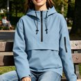 thumbnail image 2 of TaTaai Womens Anorak Long Sleeve Half Zip Hooded Waterproof Windbreaker with Pockets Lightweight Outdoor Hiking Jacket, 2 of 8