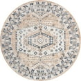 thumbnail image 1 of Unique Loom Oxford Medallion Border Rug 7' x 7' Round Beige/Ivory, 1 of 1