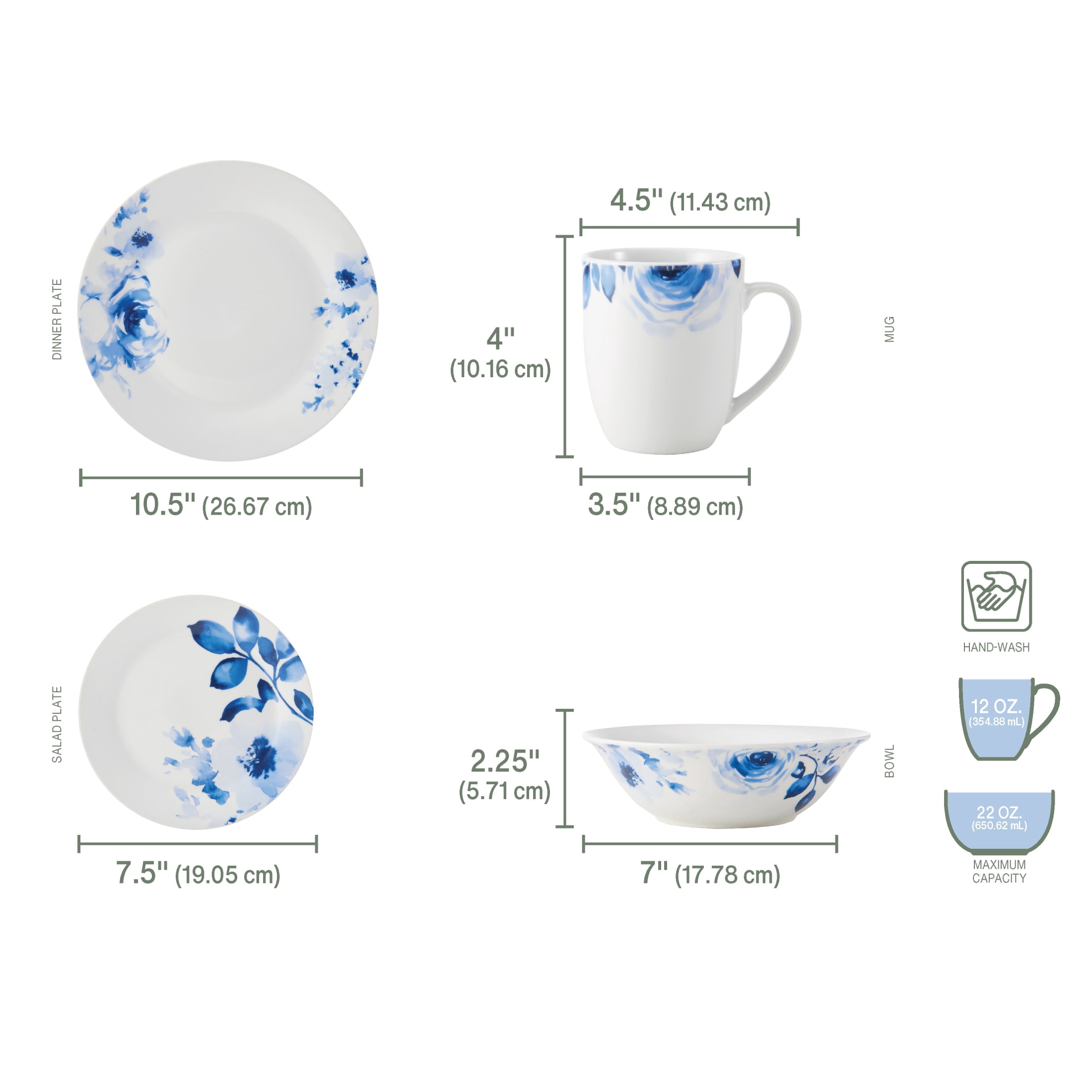 Fitz and Floyd Bloom 32-Piece Porcelain Tableware Set (service for 8)