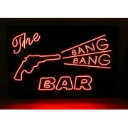 Queen Sense 20"x16" The Bang Bang Bar Neon Sign Handmade Man Cave Neon Light 120BBTGB