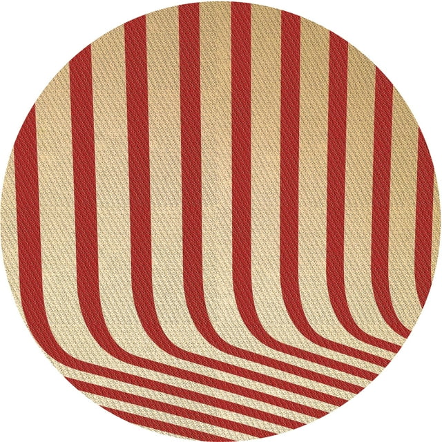 Ahgly Company Tapis d'Intérieur Ronds Transitionnels Jaunes Lavables à la Machine, 4 Pieds Rond
