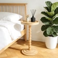 thumbnail image 3 of Beuway Round Side Table with Raised-Edge Tabletop, Modern Coffee End Table, Bedside Nightstand, Table for Small Spaces with Tool-Free Assembly(11.8 in,Walnut), 3 of 11