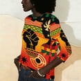 thumbnail image 4 of Ladies Tops and Blouses Plus Size,Black History Month African T-Shirt for Women Pride Celebration Shirt Blouse 3/4 Sleeve Crewneck Tshirt Tops, 4 of 9