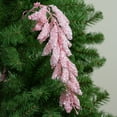 thumbnail image 3 of 34" Pink Glitter Hanging Pine Artificial Christmas Spray, 3 of 3