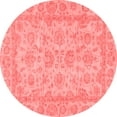 thumbnail image 1 of Ahgly Company Machine Washable Indoor Round Oriental Red Traditional Area Rugs, 8' Round, 1 of 4