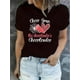 thumbnail image 1 of Camiseta para mujer veranoLeopard Heart & Letter Print Short Sleeve Crew Neck T-shirt, Casual Sports Short Sleeve Crew Neck Summer Top, Women's ClothingFather's Day, Mother's Day, New Year, Spring F, 1 of 6