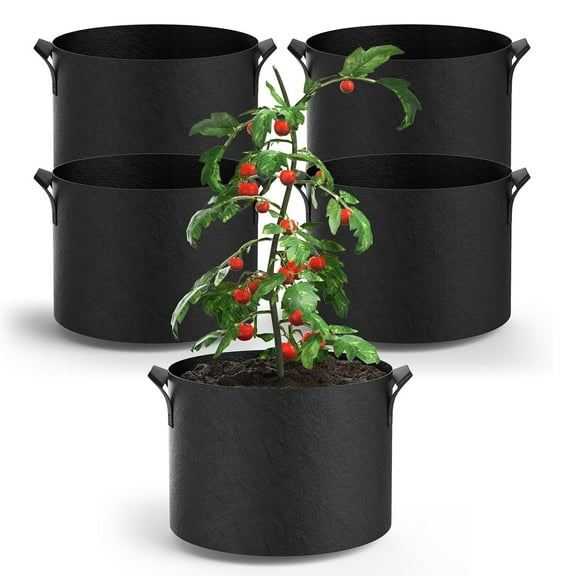 tasrioml Fabric Grow Bags Thickened Felt Plant Grow Bags with Handles Breathable Planting Bags Grow Pots for Flowers Tomatoes Cucumbers