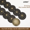 thumbnail image 3 of Women's Boho Disc Belt Western Leather Belt Vintage Concho Waist Belt for Dress Jeans, 3 of 7