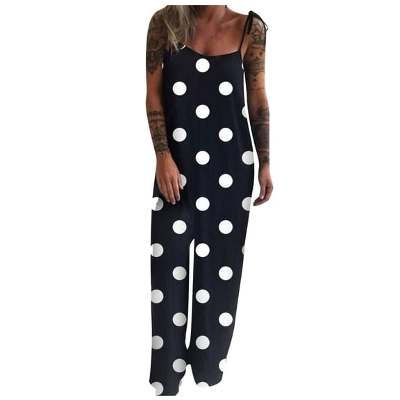 Jumpsuit Fall Jumpsuit Women Plus Size Fashion Loose Floral Printed Sleeveless Jumpsuits Sales Today Clearance