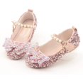 thumbnail image 6 of Girls Mary Jane Glitter Shoes Princess Ballerina Ballet Flats Flower Wedding Party Dress Shoes for Kids Toddler, 6 of 6