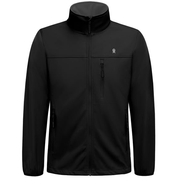 Little Donkey Andy Men's Lightweight Softshell Jacket Windbreaker for Running Travel Hiking, Windproof, Water-resistant (Black S)