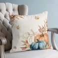 thumbnail image 4 of Pillow Covers 24x24 Set of 2, Orange Blue Pumpkin Fall Throw Pillow Covers Decorative Couch Cushion Cover, Thanksgiving Wheat Botanical Vintage Microfiber Soft Pillowcases for Bedroom Living Room, 4 of 9