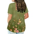thumbnail image 4 of Patlollav Plus Size Tops For Women Floral Print Tunic Shirts 2024 Summer Crewneck Short Sleeve T-Shirts Loose Fit Oversize Blouses, 4 of 6